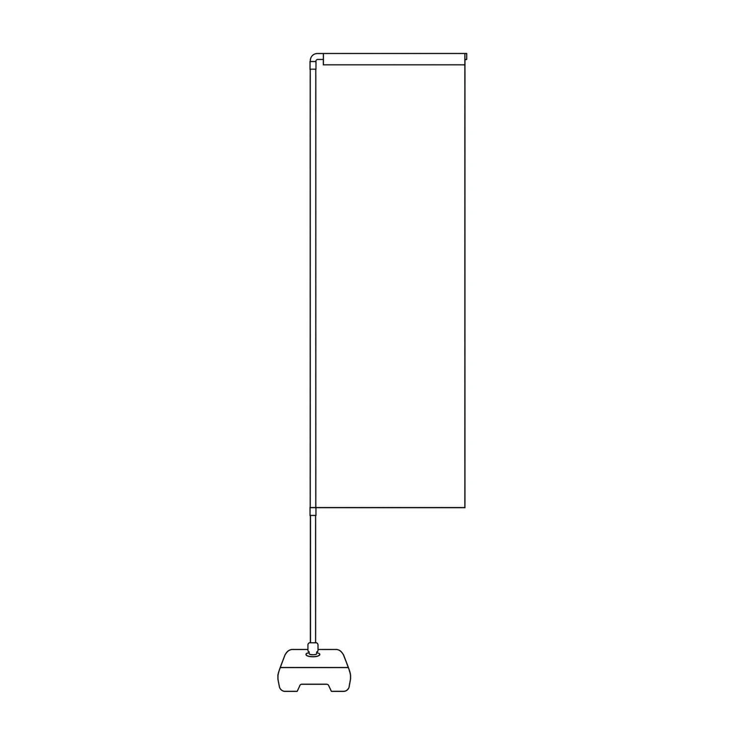 Flamingo Economy Flag 2.68m Tall with Fillable Base line drawing