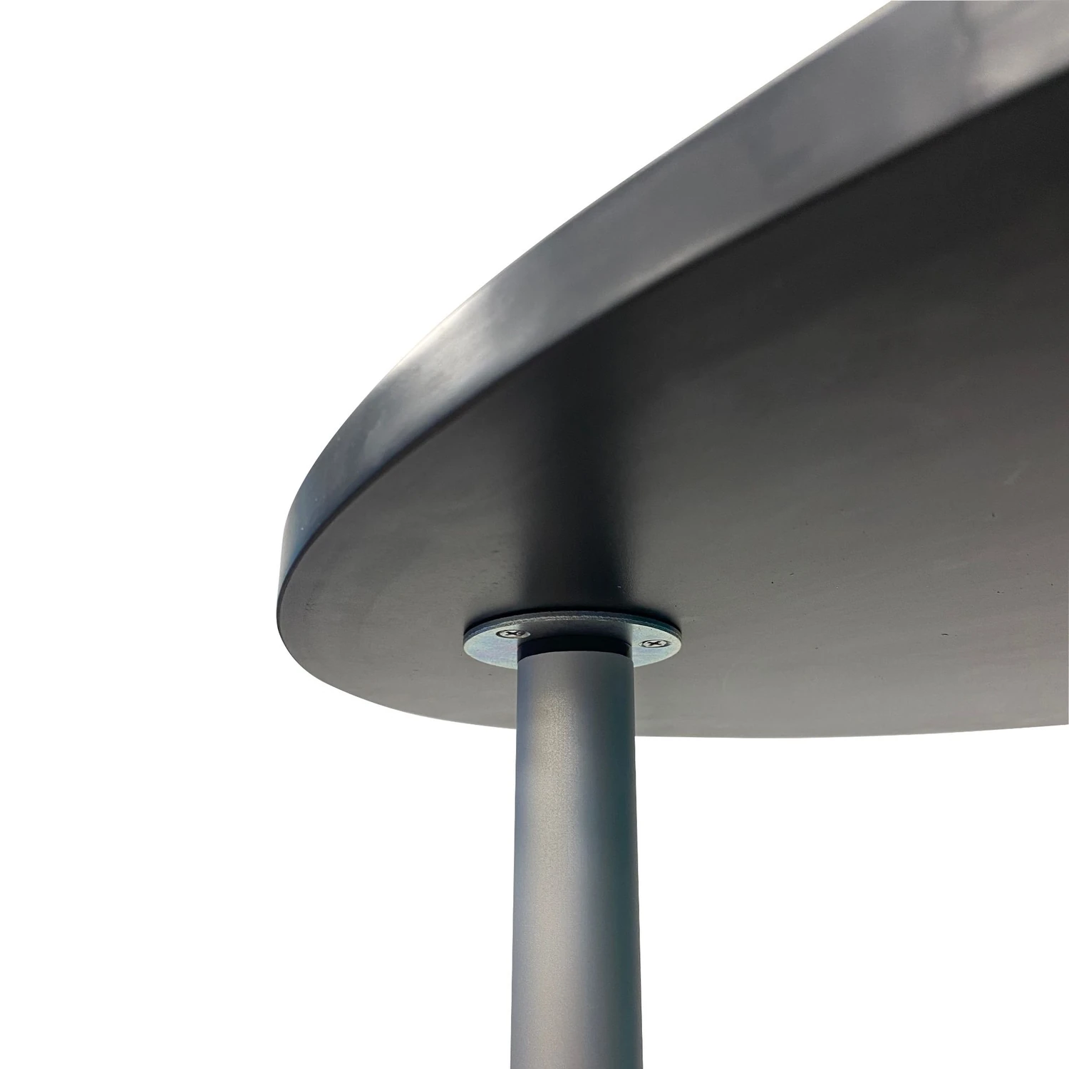 Underside of the counter top with the pole collar