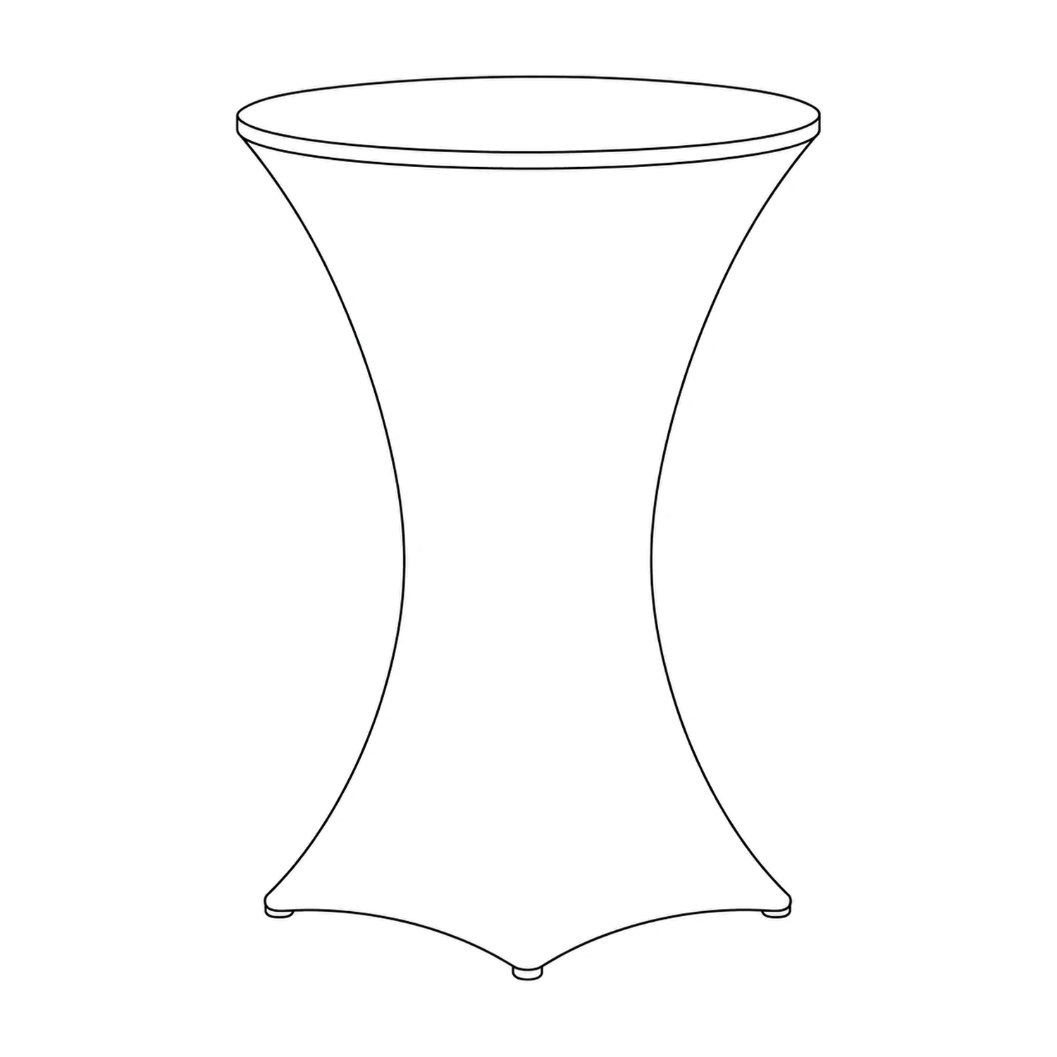 Formulate Round Display Table line drawing