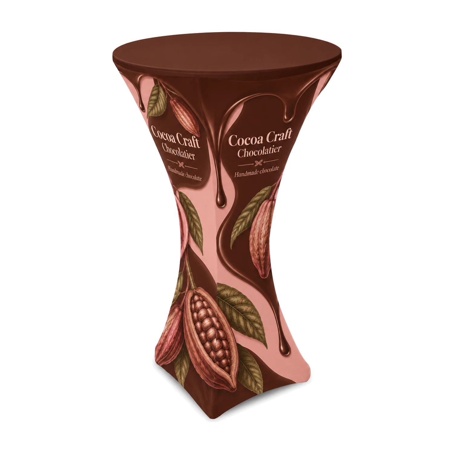 Formulate Round Display Table with example artwork