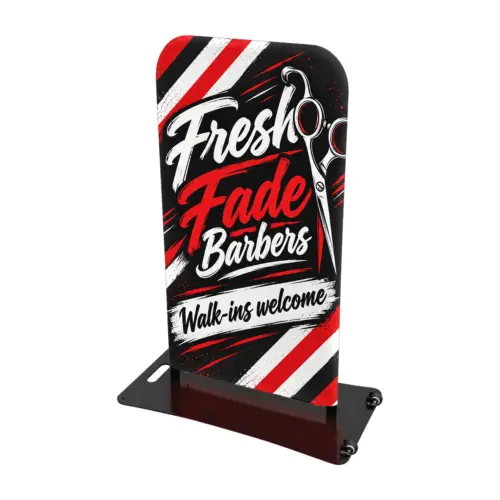 Formulate Shadow Outdoor Fabric Sign with example artwork