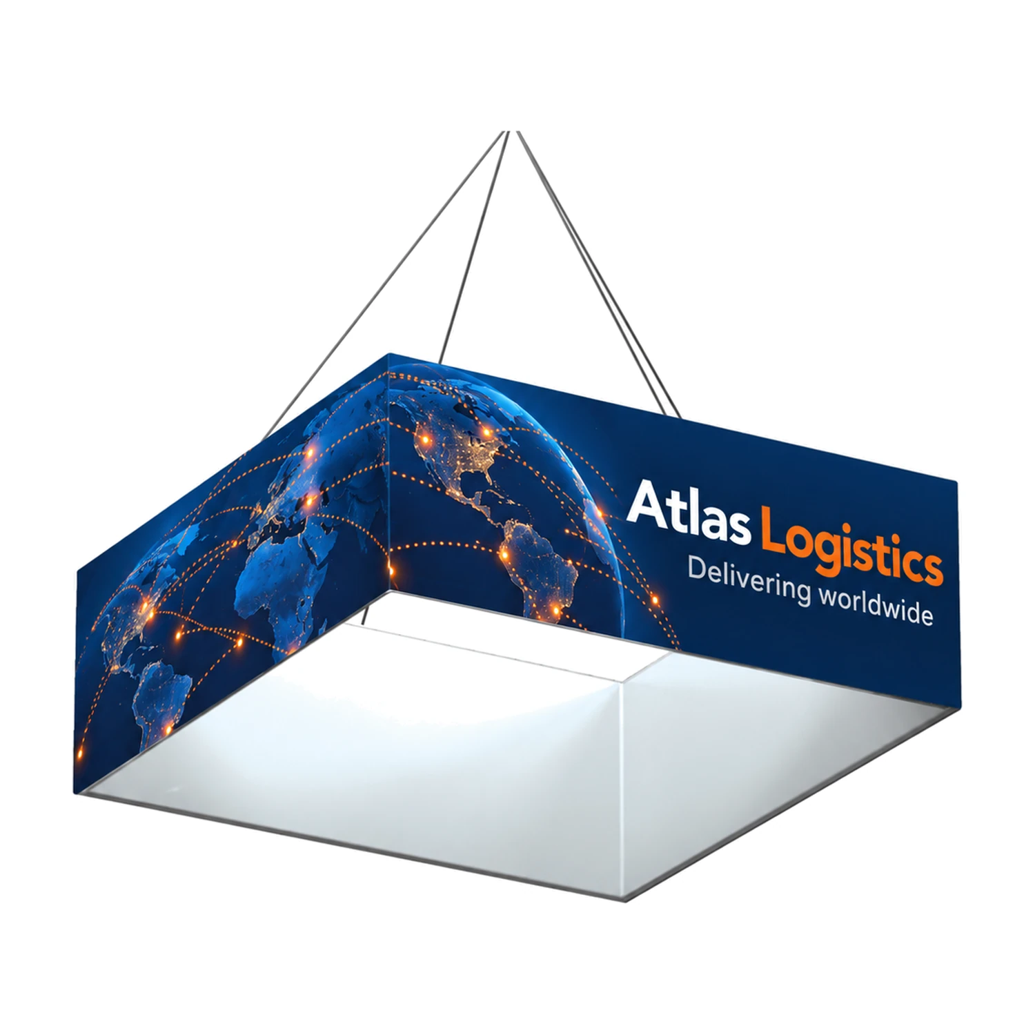 Formulate Square Hanging Banner with example artwork
