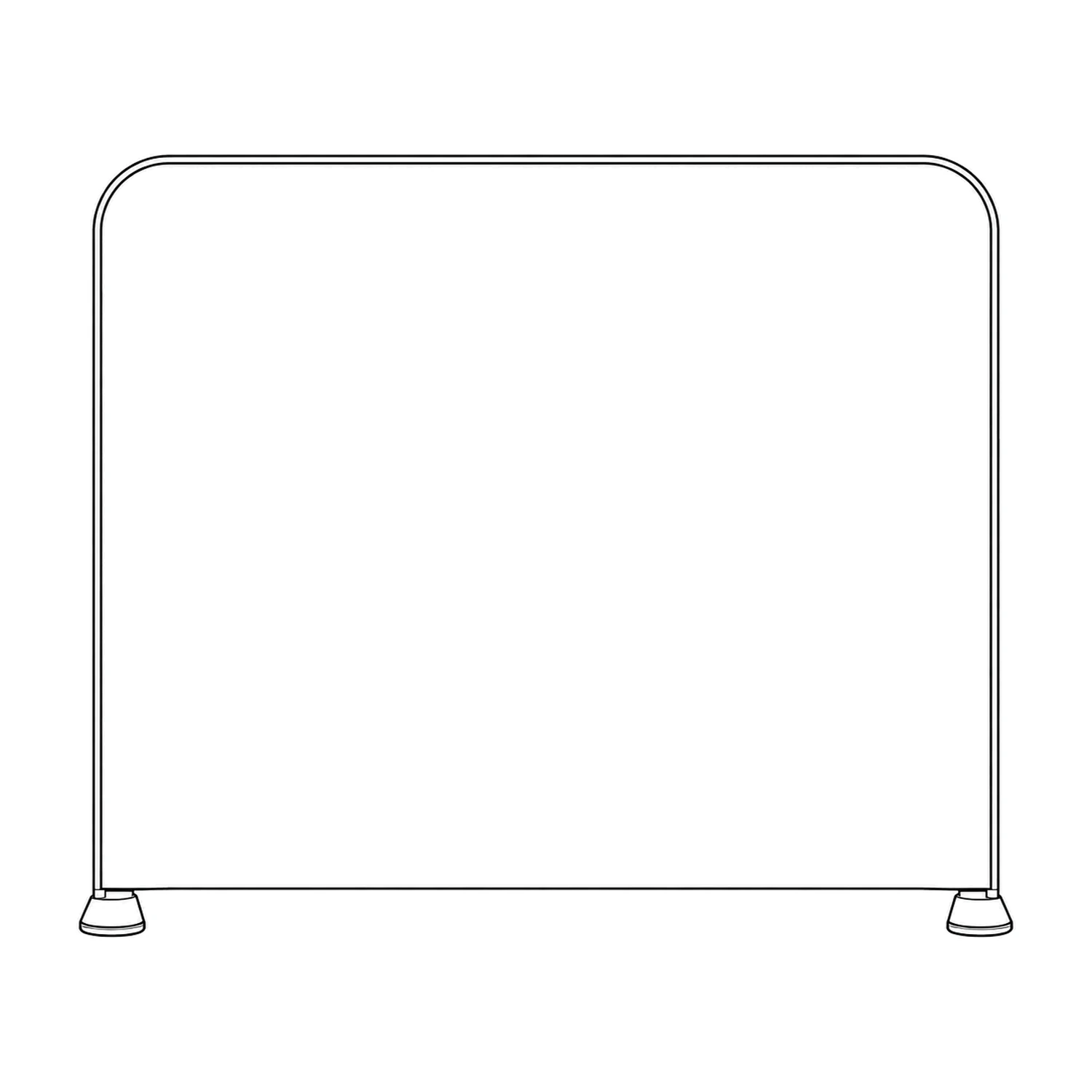 Formulate Straight Fabric Display Wall line drawing