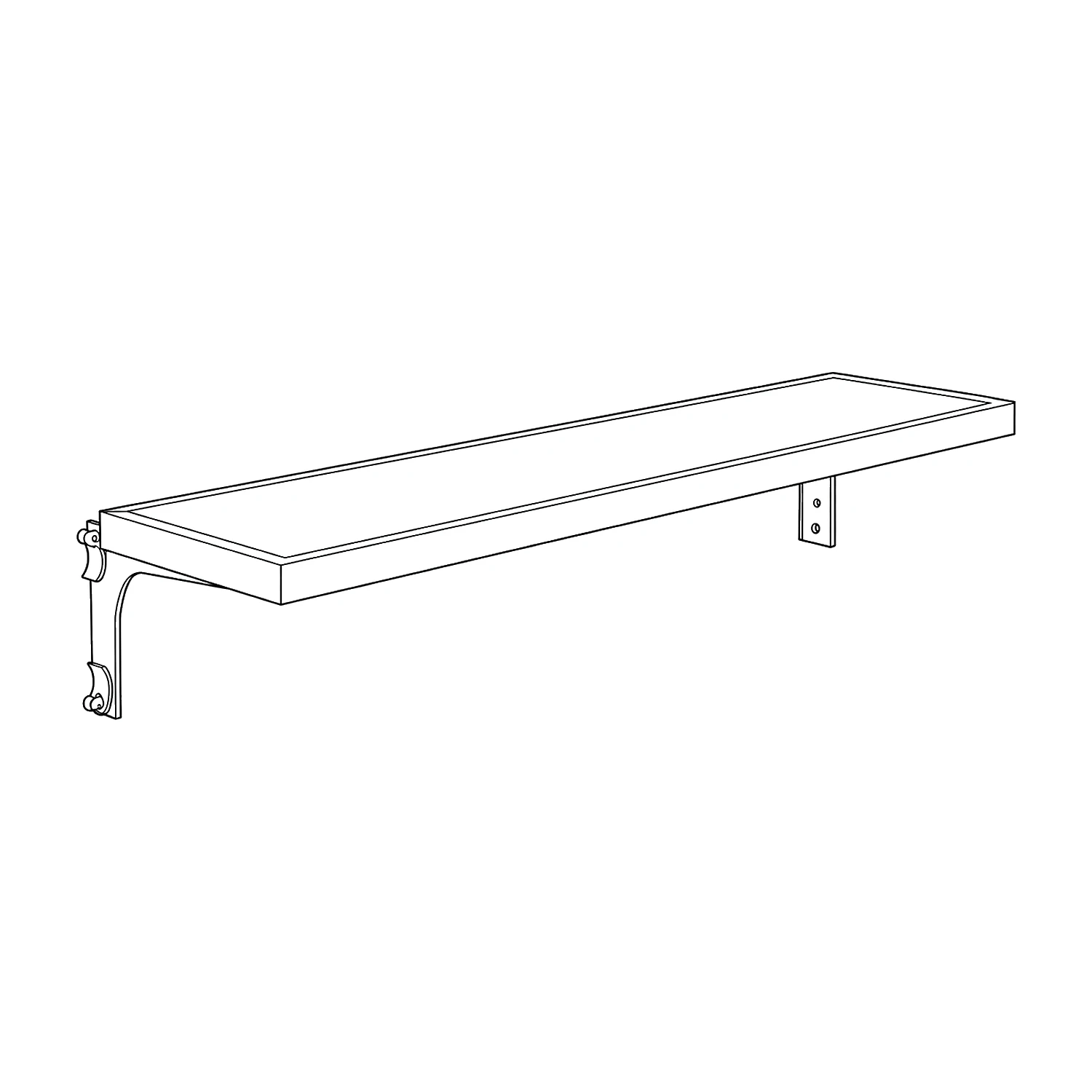Line drawing of the frame shelf