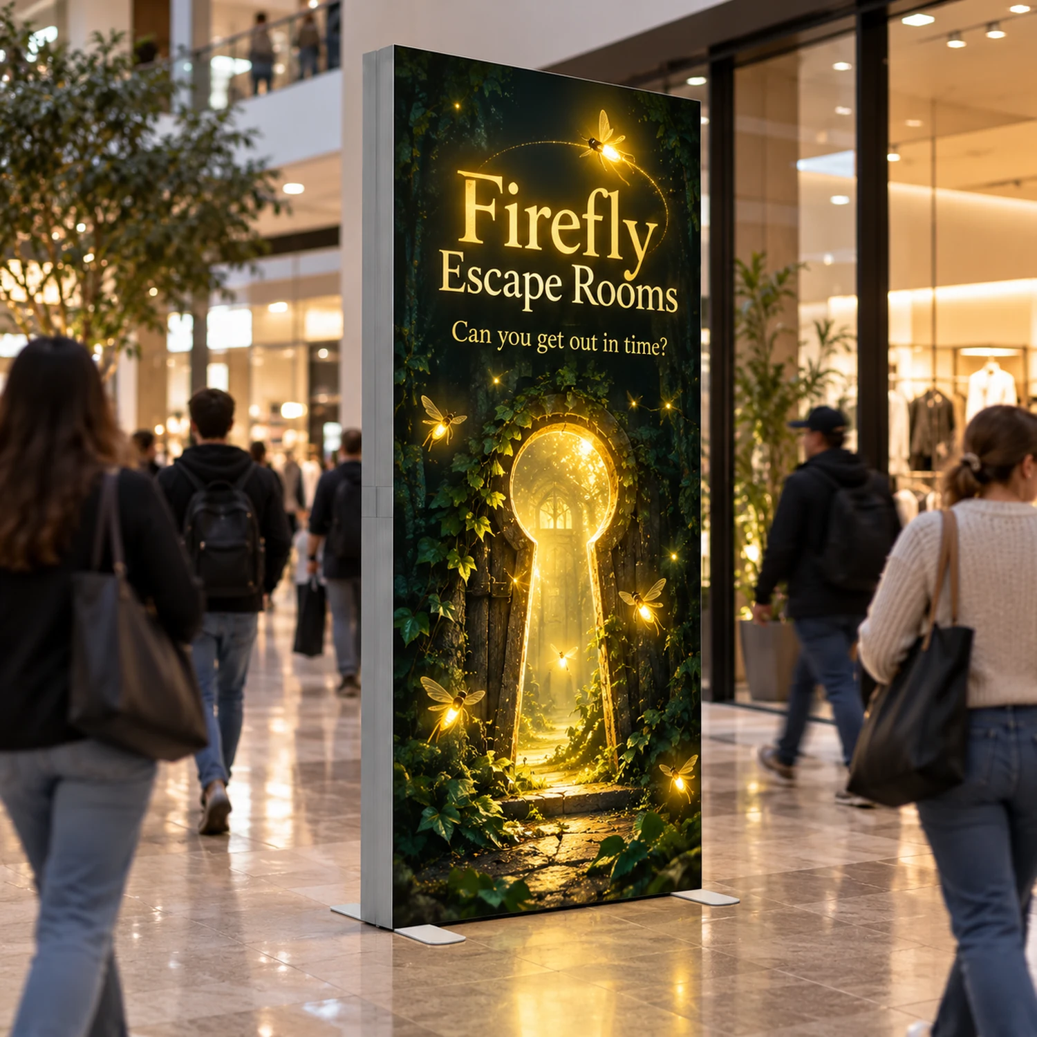 Freestanding LED Lightbox Display at an event