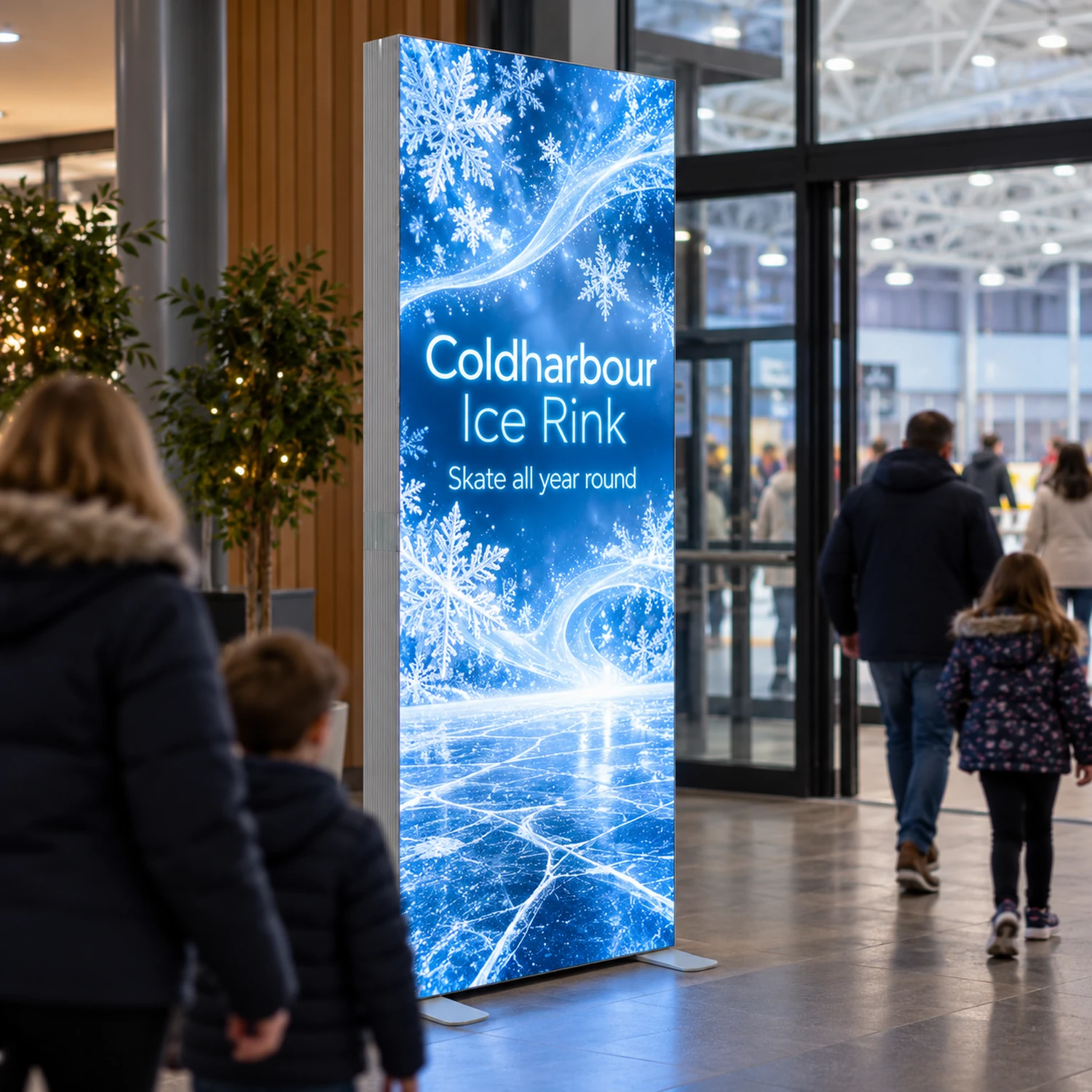 Freestanding LED Lightbox Display at an event