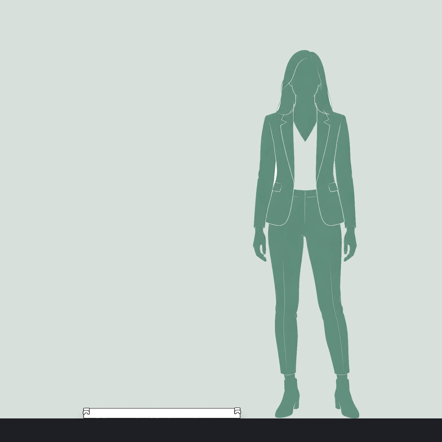 Front straight hanger length compared with a person