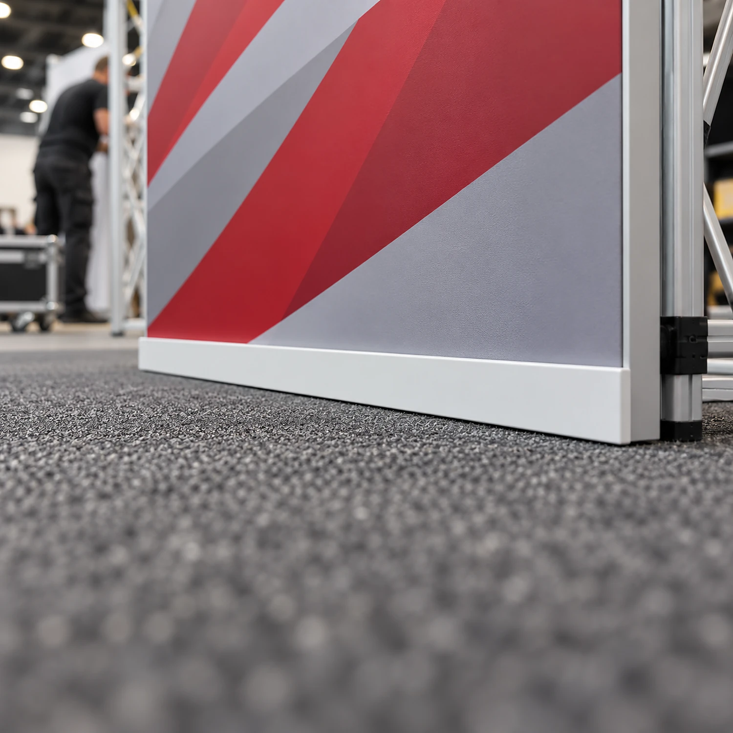 Front straight kicker along the bottom of a pop up graphic panel