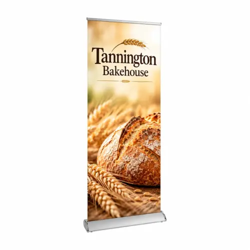 Frontier Roller Banner 1m Wide, shown with example artwork