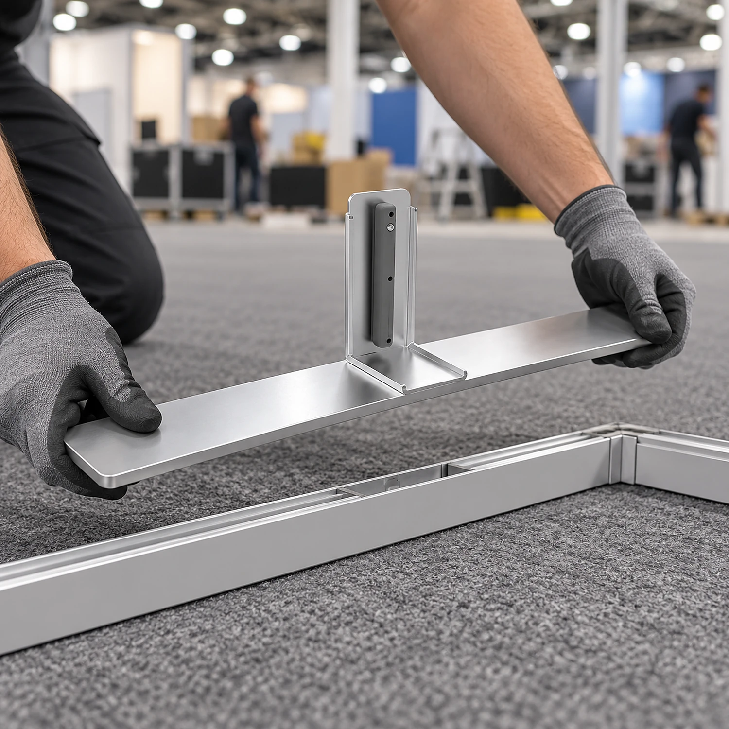 Full frame foot held ready to fit during build-up