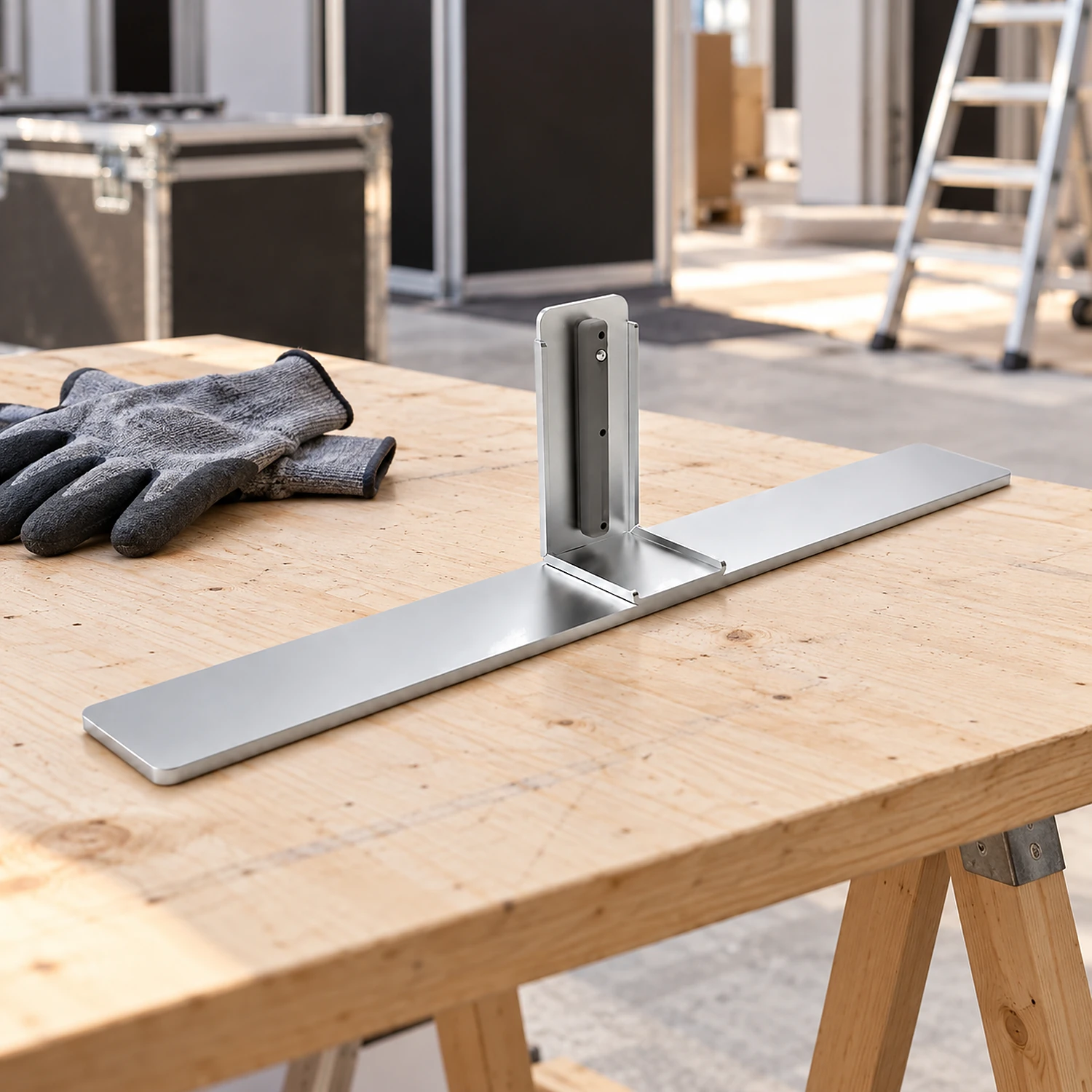 Full frame foot on a trestle table during build-up