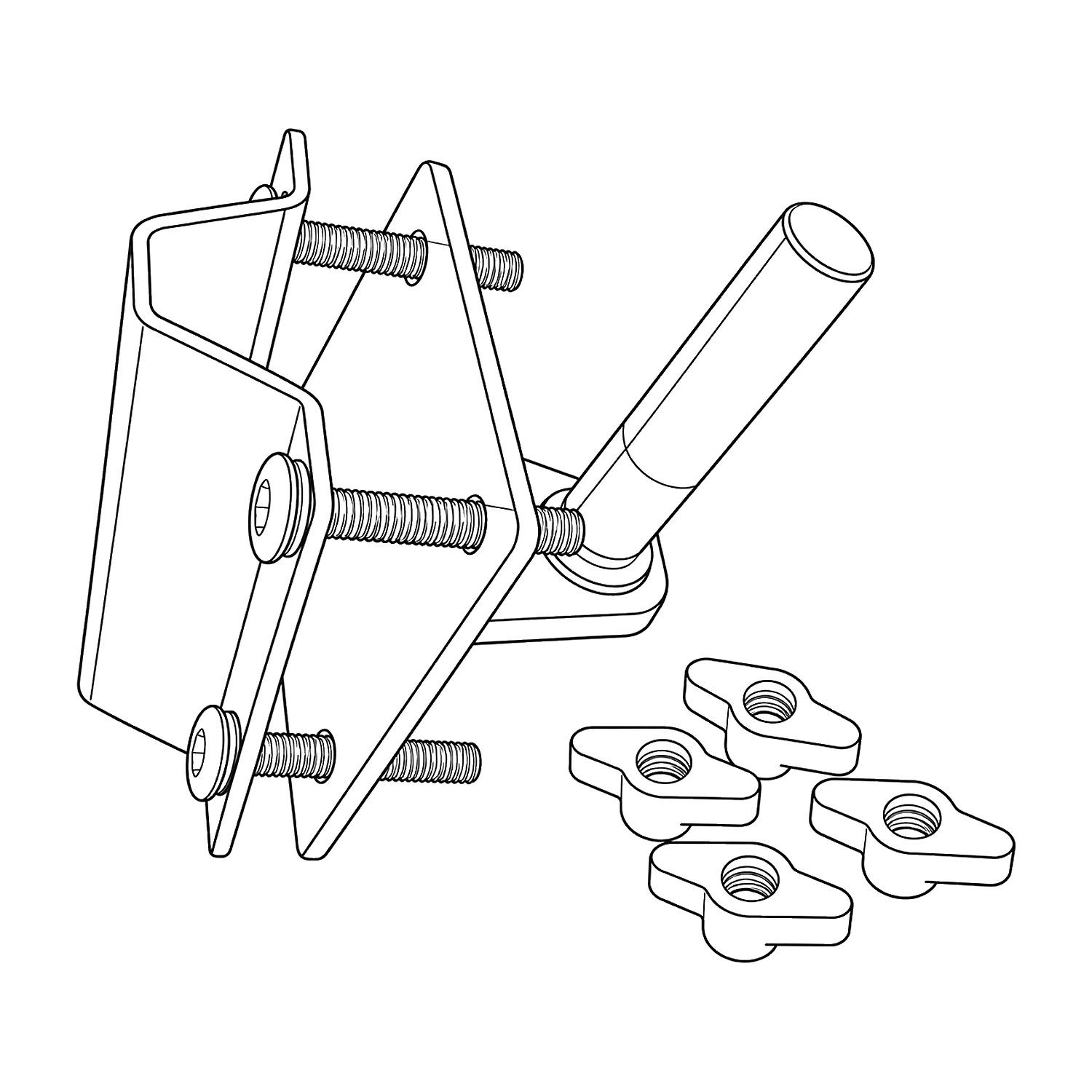 Gazebo clamp bracket line drawing