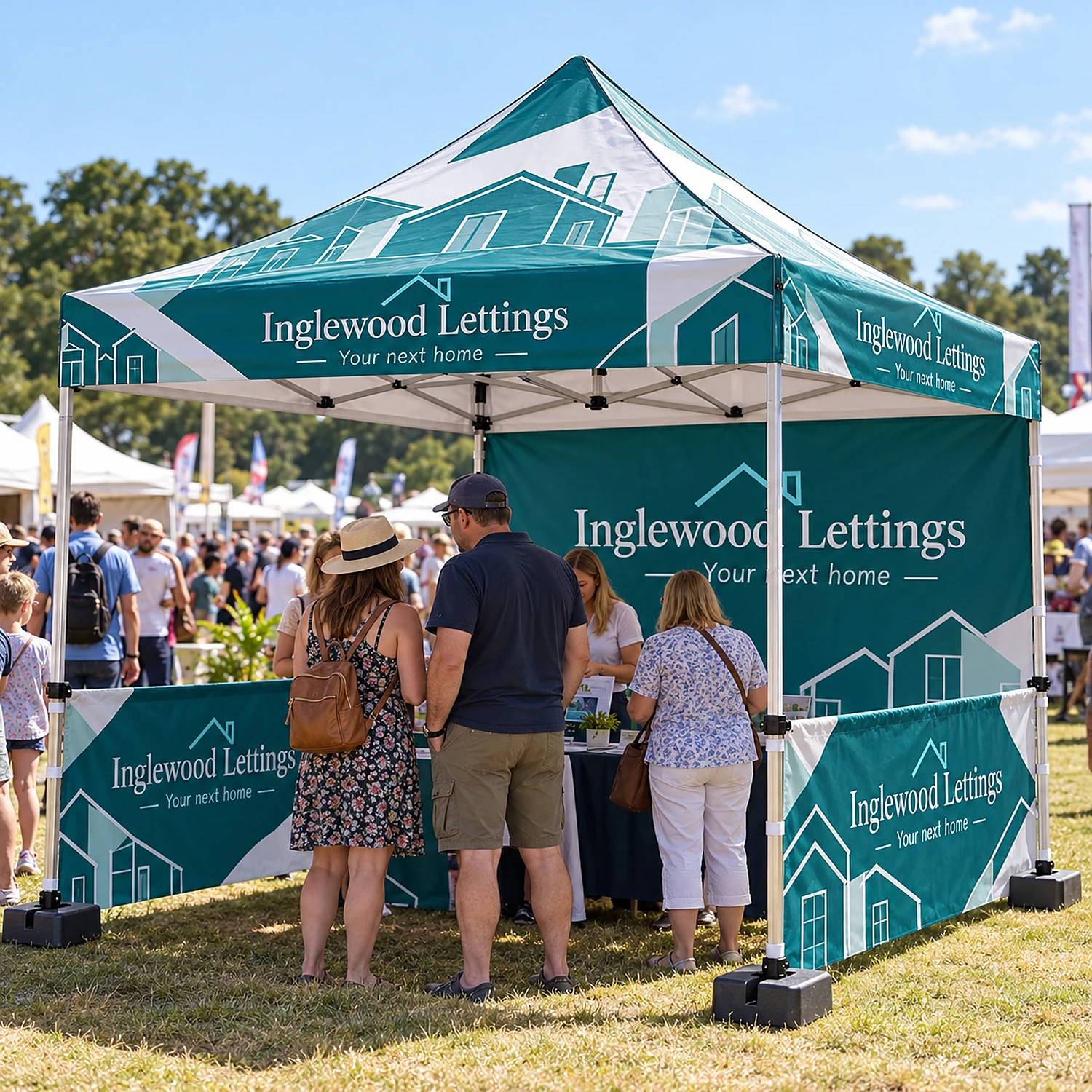 3m x 3m printed gazebo event kit in use at a county show