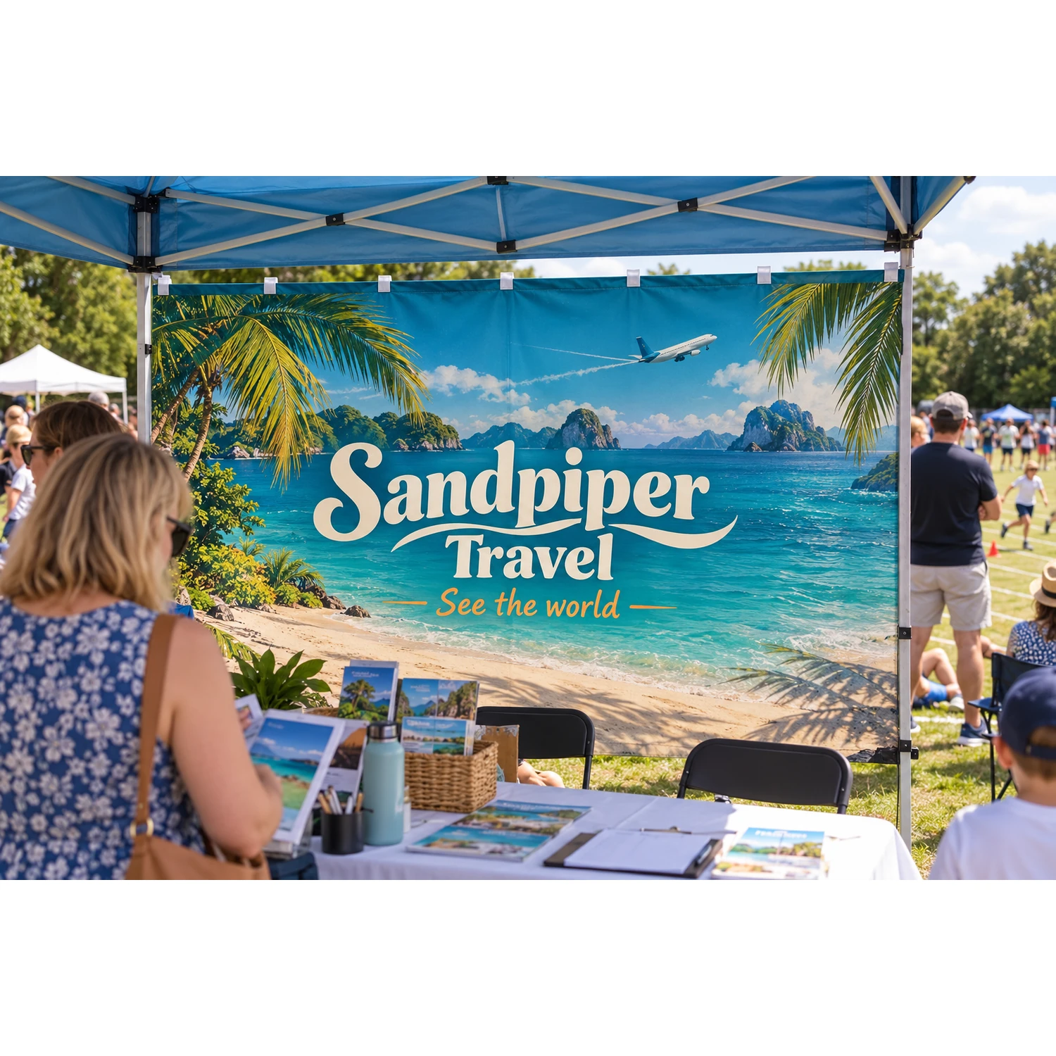Printed full gazebo wall at a school sports day