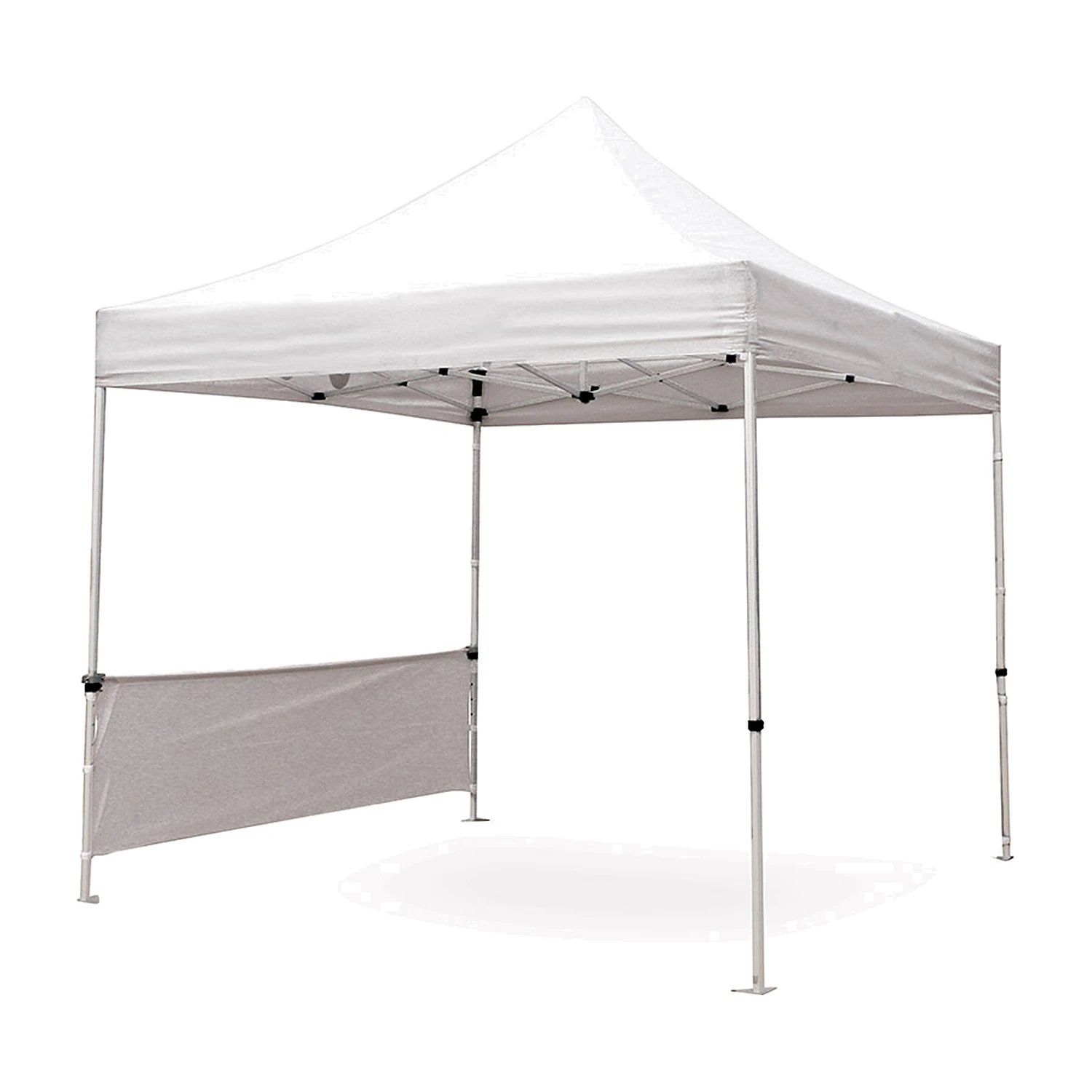 Gazebo with a half wall hung from the mounting bar