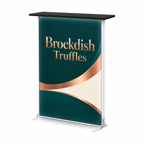 Glopix LED Counter Light Box - 1000mm x 1000mm x 120mm Deep, shown with example artwork