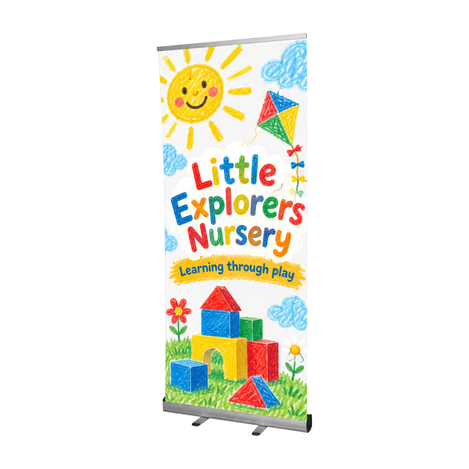 Grasshopper Roller Banner with example artwork