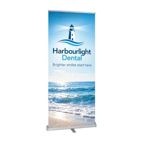 Greenwich Roller Banner with example artwork