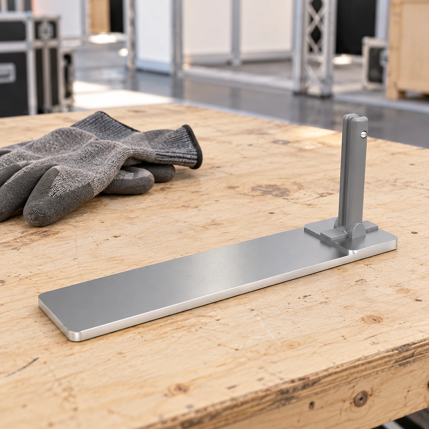 Half middle frame foot on a workbench