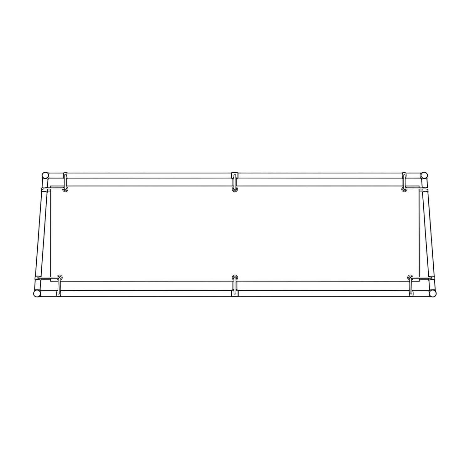 Heavy Duty Outdoor Banner Frame 3m x 1m line drawing