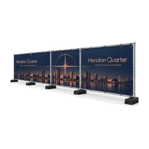 Heras Fence Banner Runner with example artwork