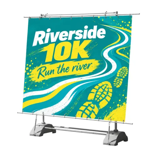Horizon Outdoor Banner Frame with example artwork