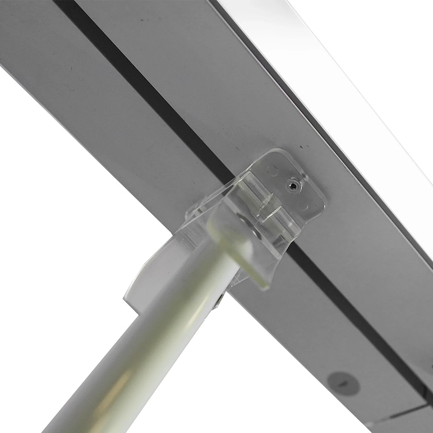 Foot bracket at the base of the illuminated frame