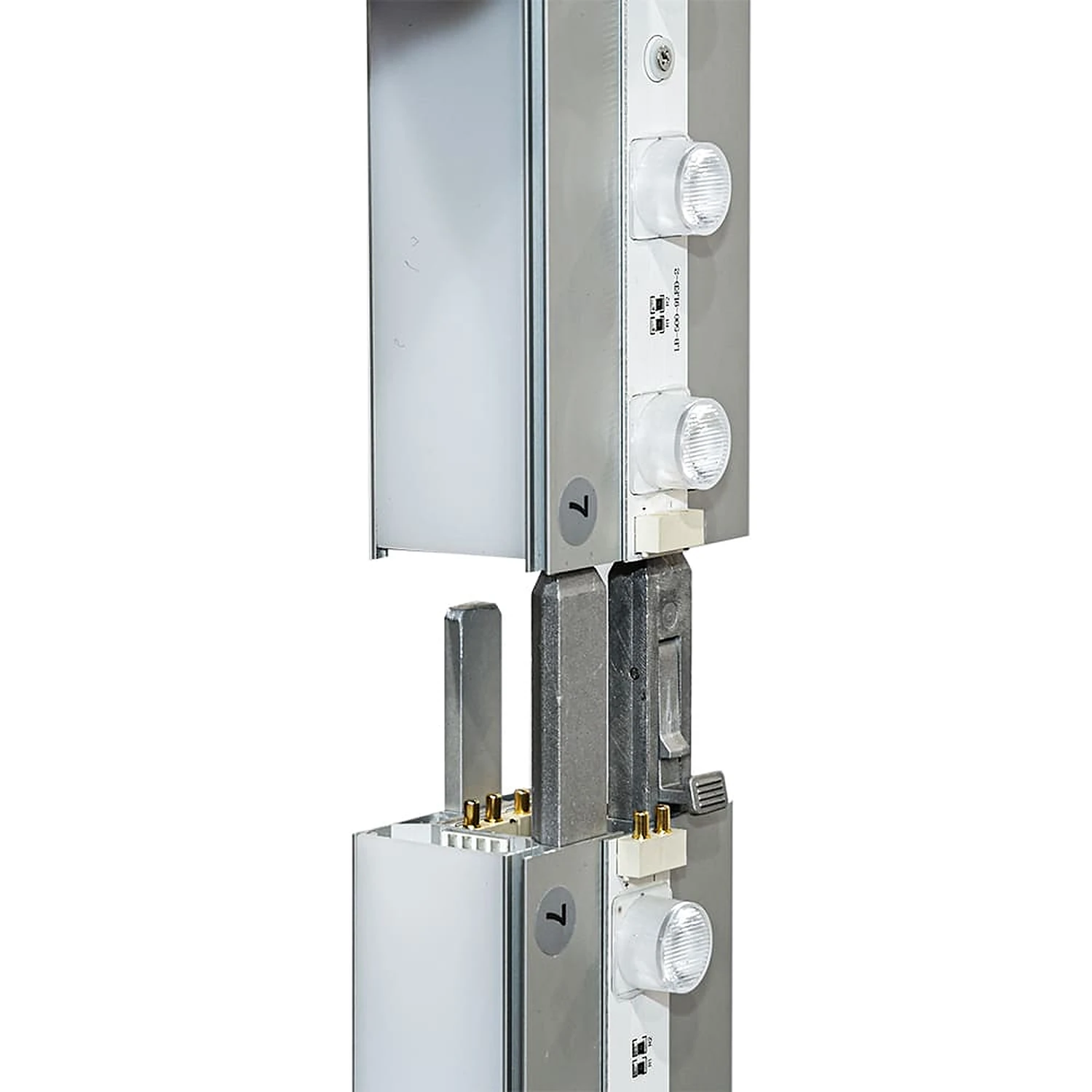 Frame profile joint with spigot connector and LED modules