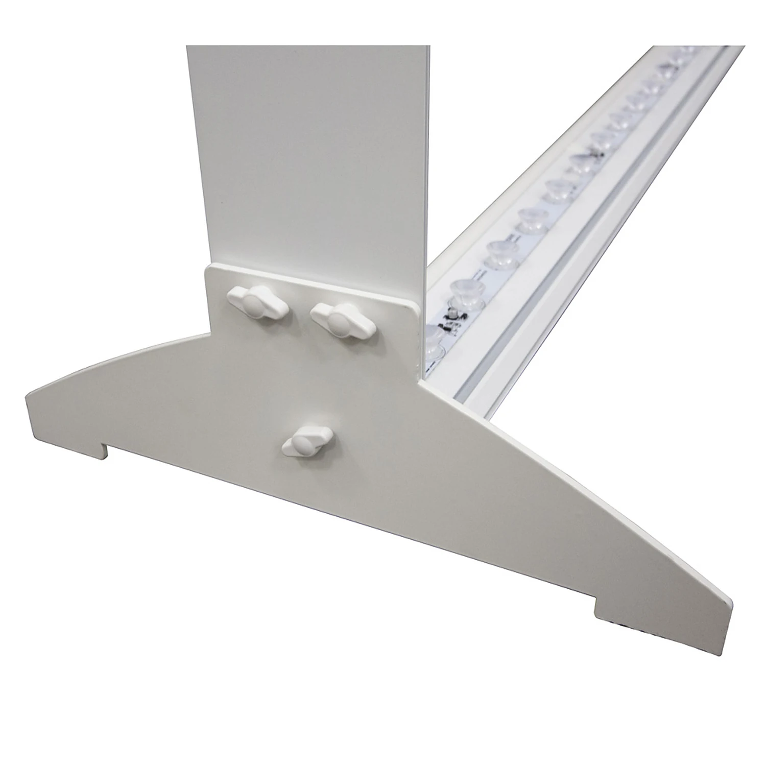 Counter foot plate with thumb screws and LED strip