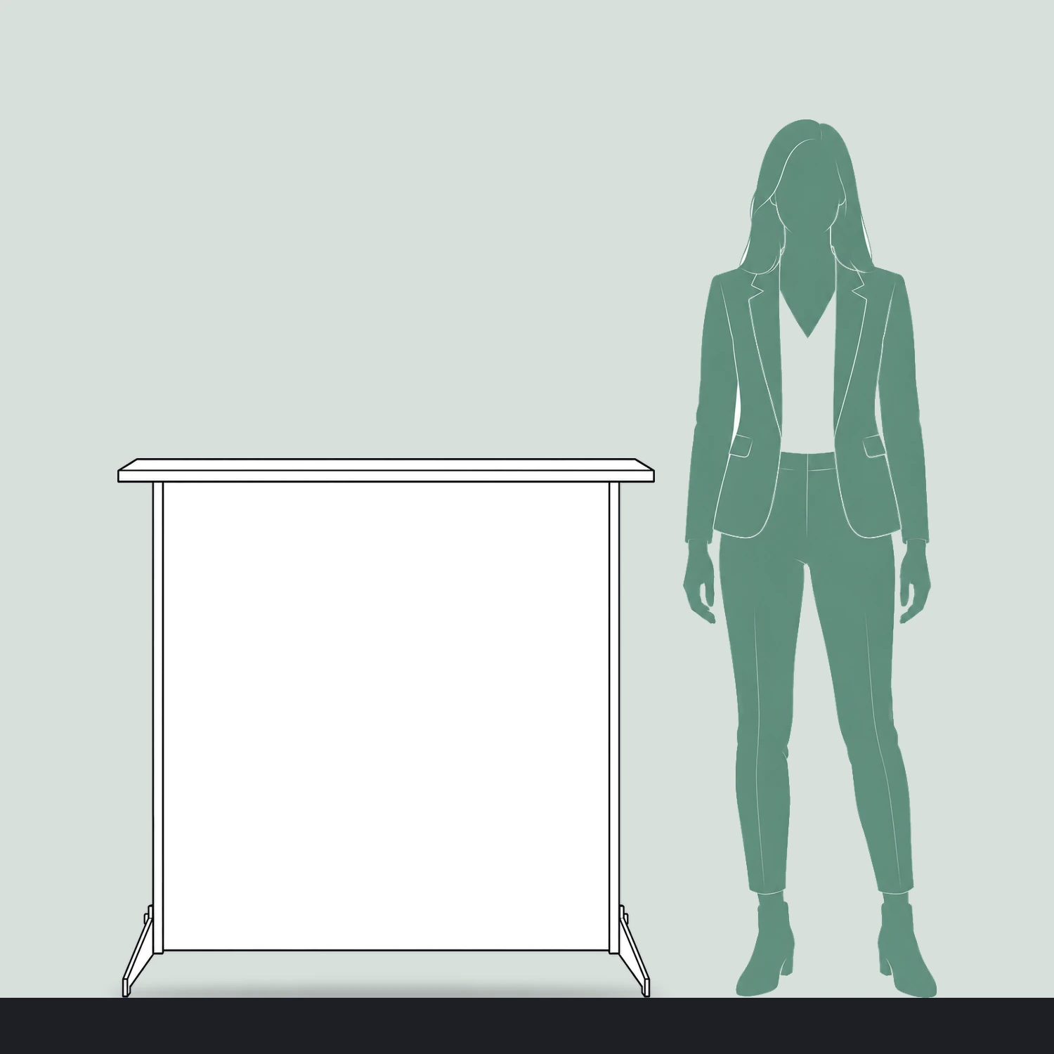 Illumigo Illuminated Counter size compared with a person