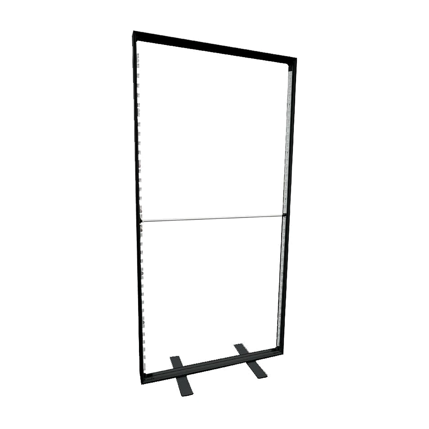 Black lightbox frame with crossbar and feet, shown without graphic