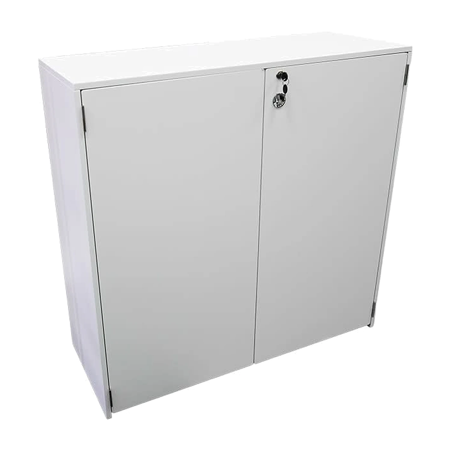 Lockable counter rear with closed cabinet doors