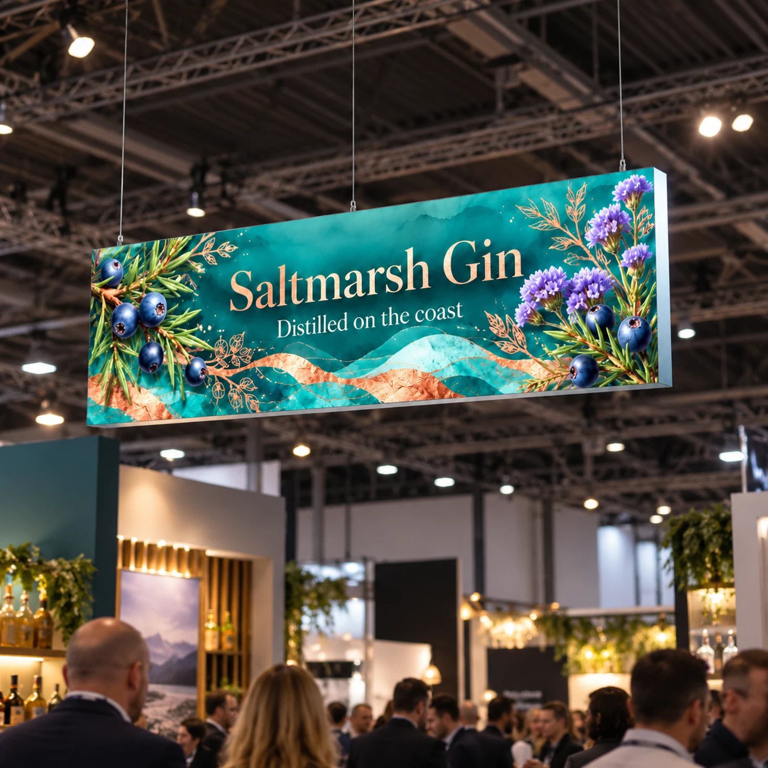 Illuminova LED Hanging Lightbox in use at an event