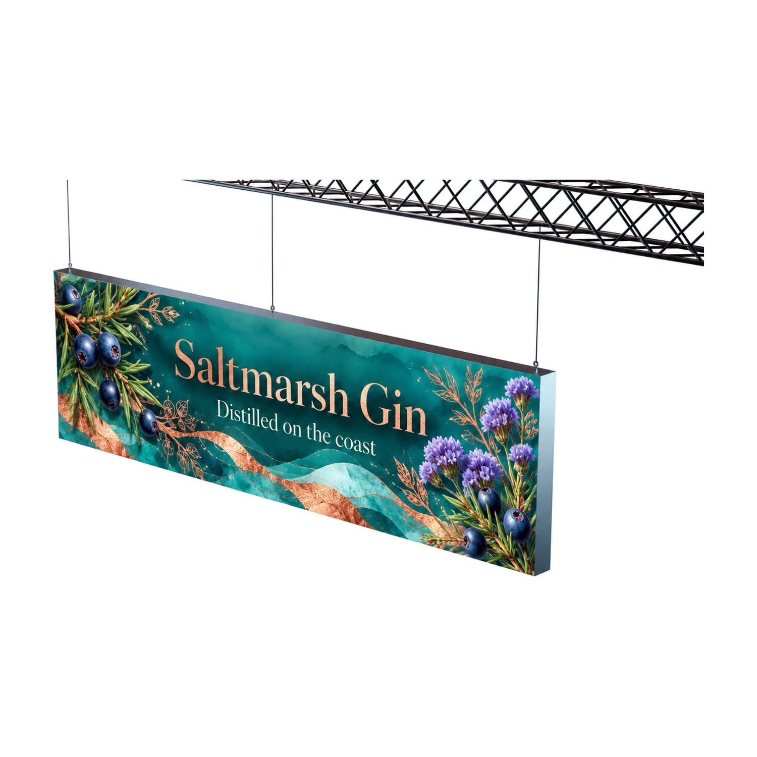 Illuminova LED Hanging Lightbox with example artwork