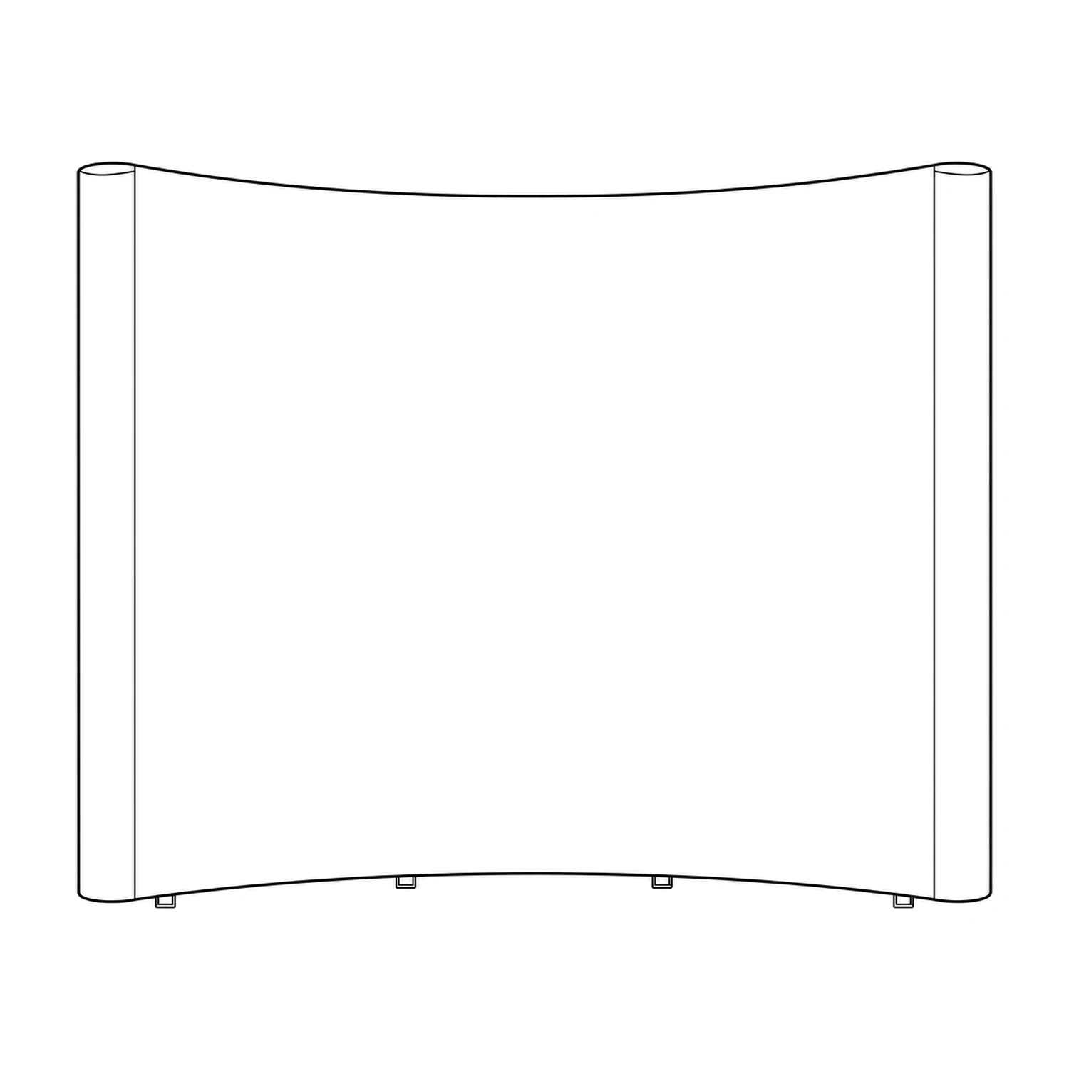Impact Pop Up Stand 3x4 Curved, 3.07m Wide line drawing