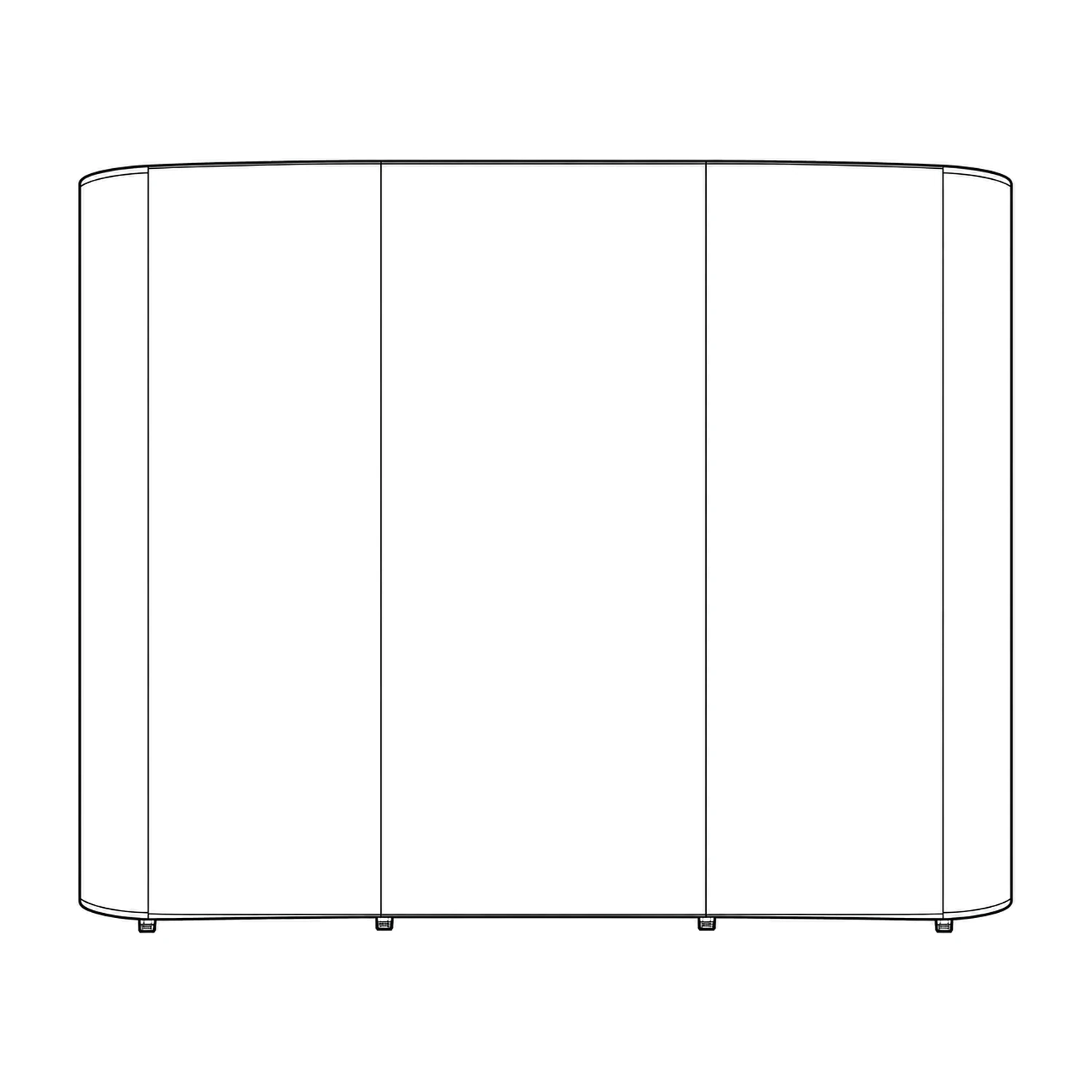 Impact Pop Up Stand 3x4 Straight, 3.44m Wide line drawing