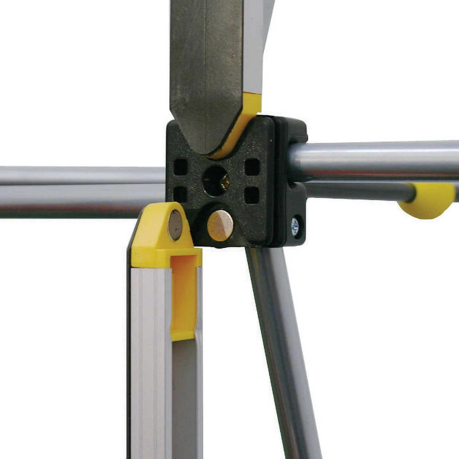 Pop up frame hub with magnetic bar hooks