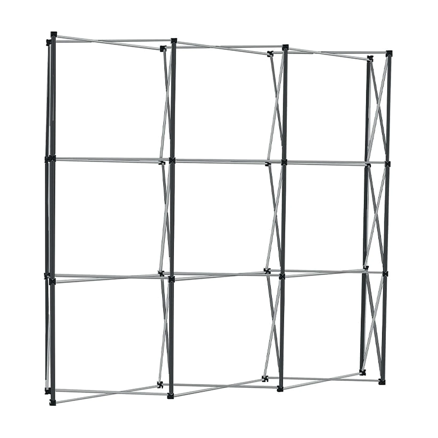 Bare 3x3 straight pop up stand frame fully expanded without graphics