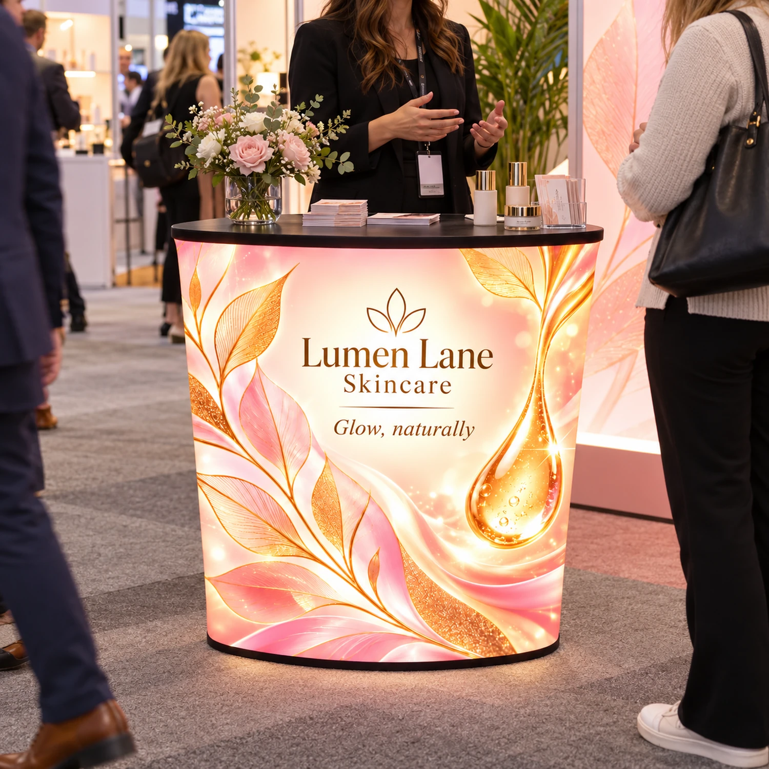 Insta LED Exhibition Counter in use at an event