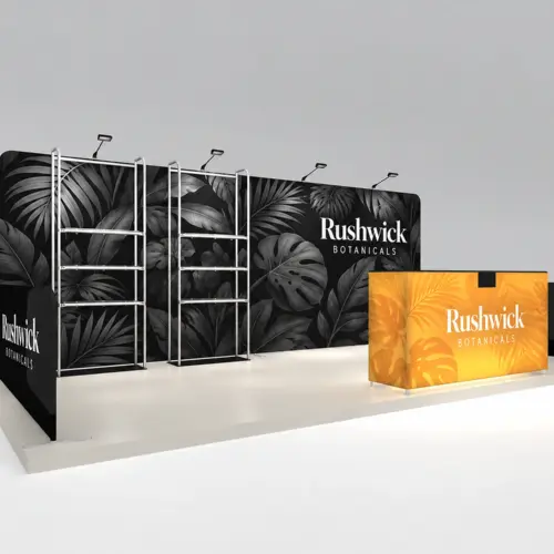 Kestrel - 3m x 6m Inline Display, shown with example artwork