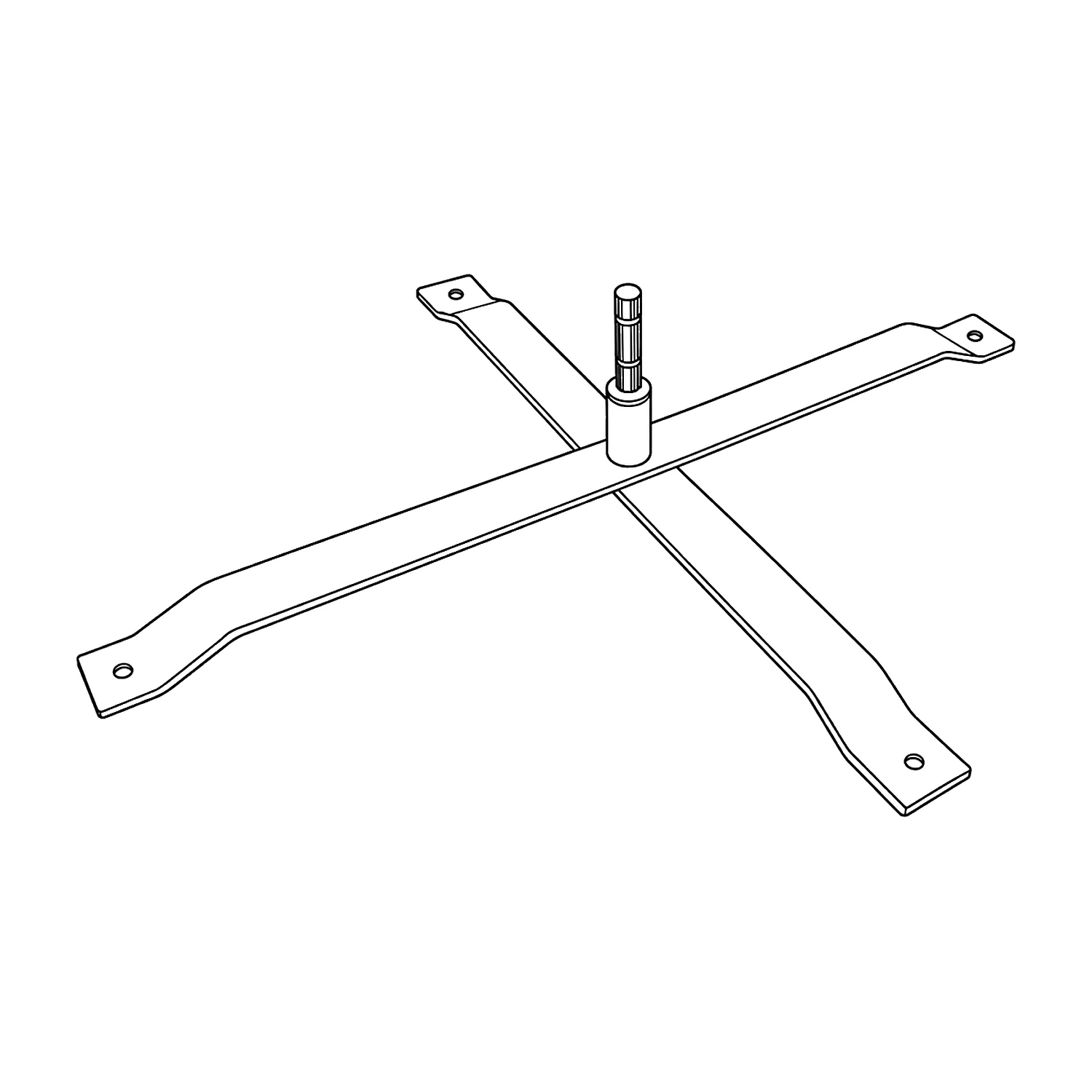 Large cross flag base 3.7kg line drawing