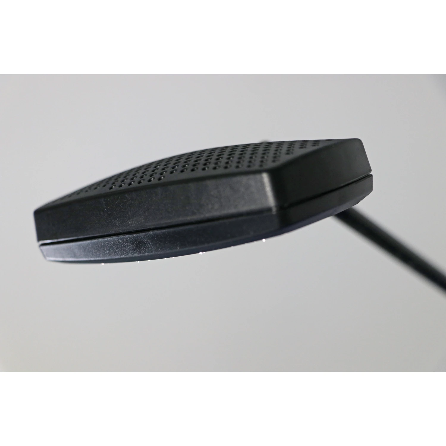 LED spotlight head with vented back on its arm