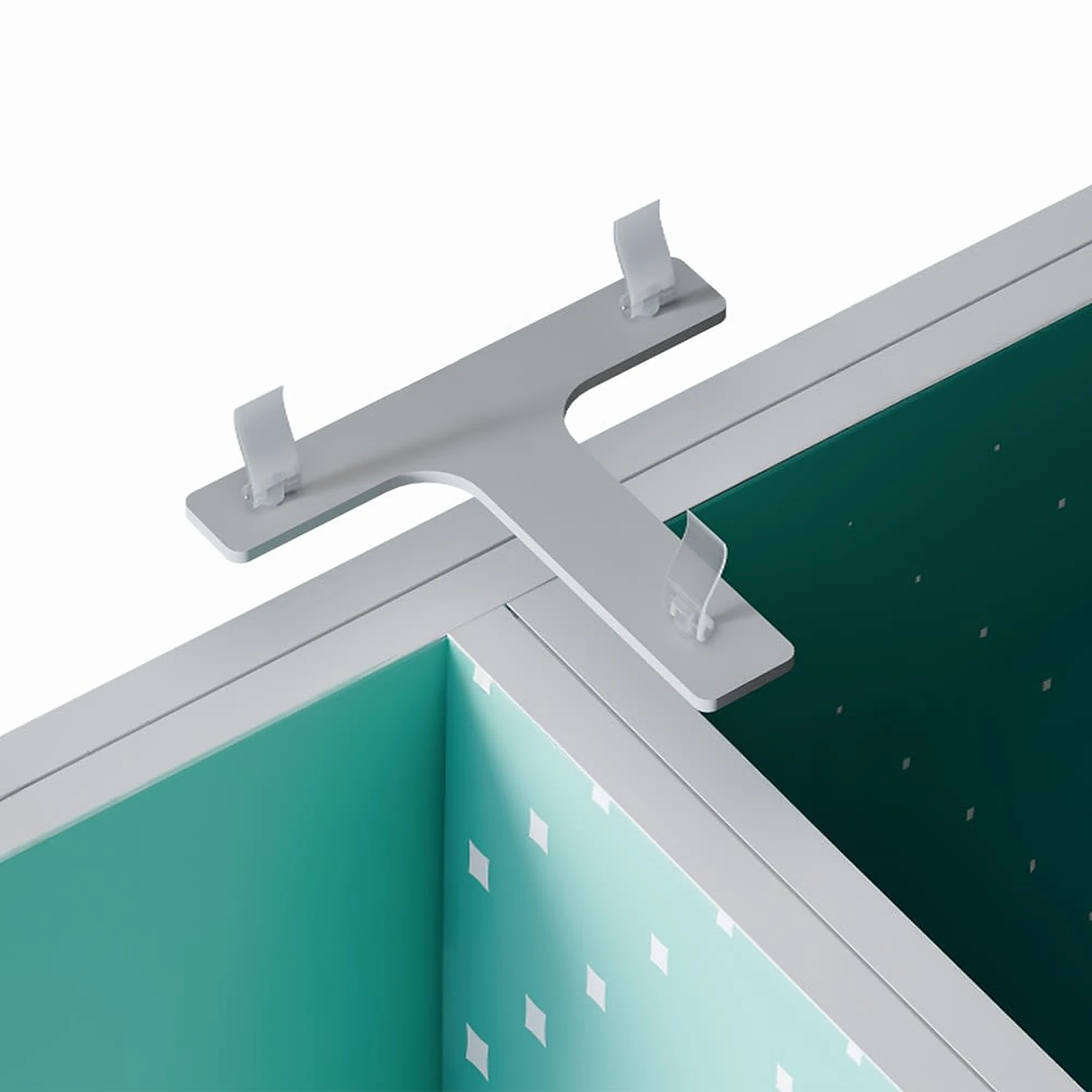 T-shape connector above the frame junction it joins