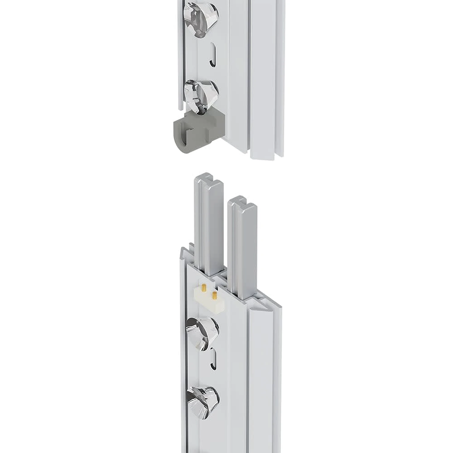 Lightbox frame profile joint and connector close-up