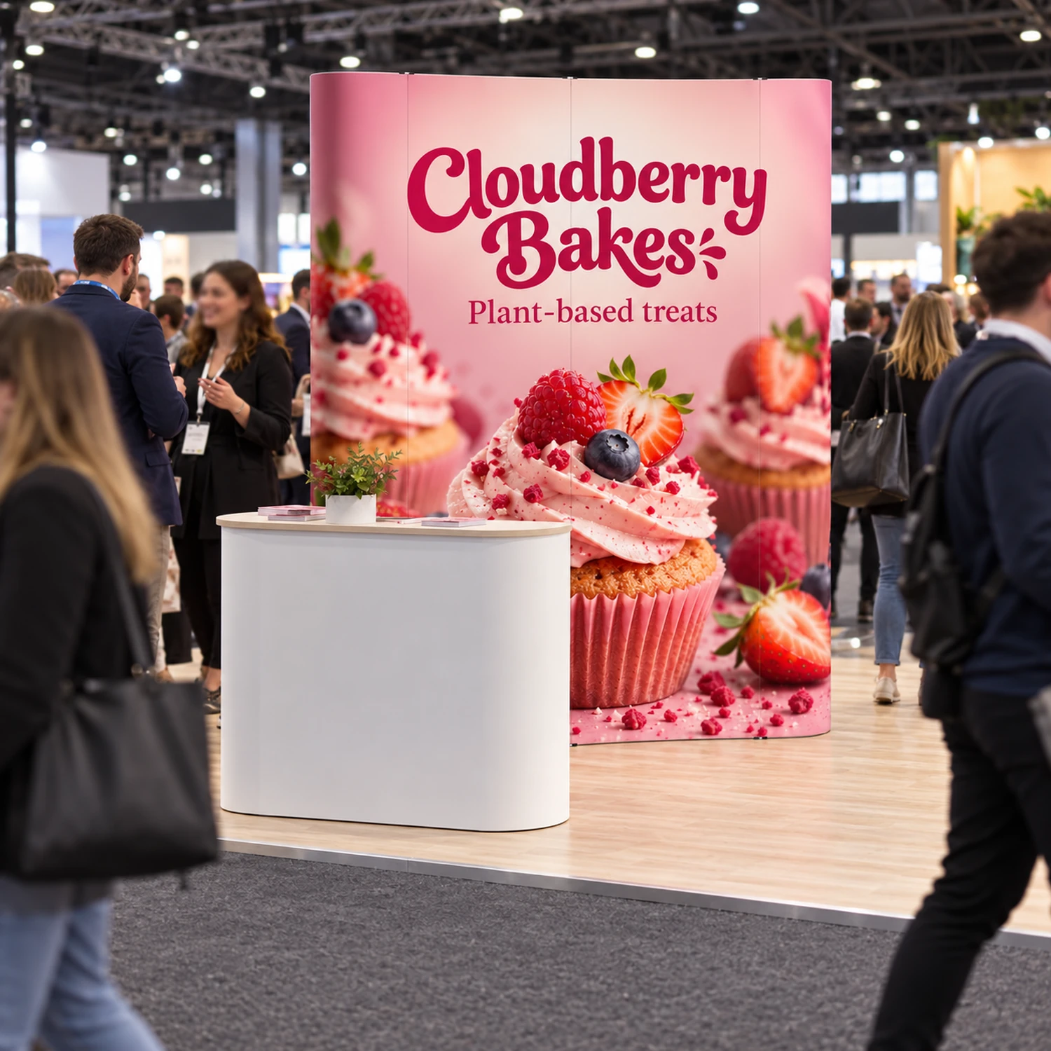 Lite Pop Up Stand 2x3 Curved in use at an event