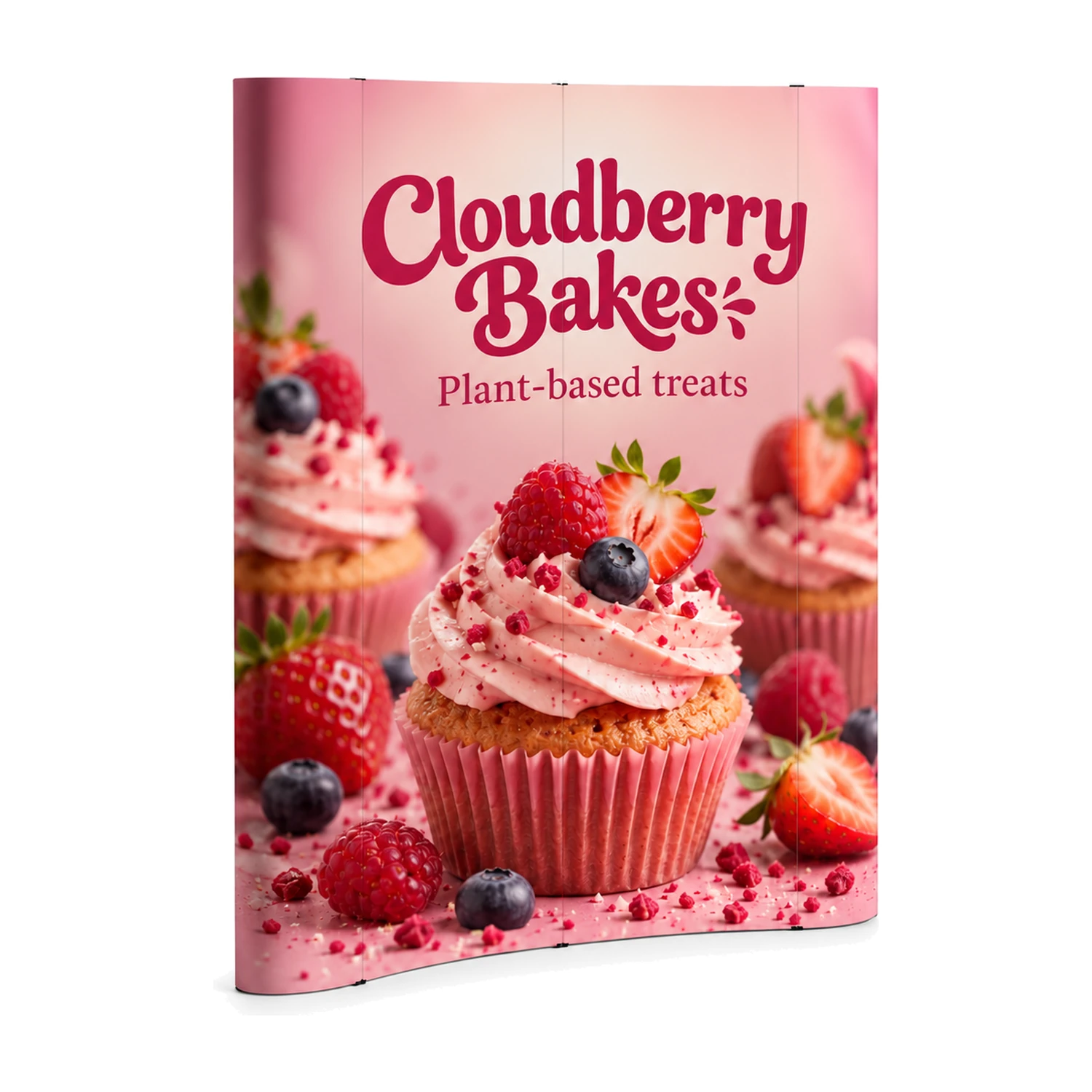 Lite Pop Up Stand 2x3 Curved with example artwork