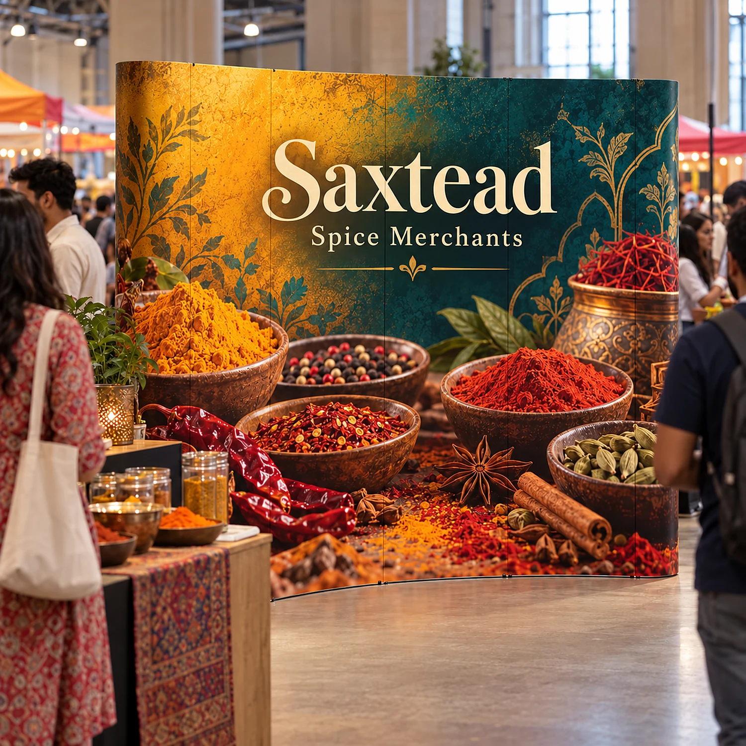 Lite Pop Up Stand 4x3 Curved - Single-Sided, shown with example artwork