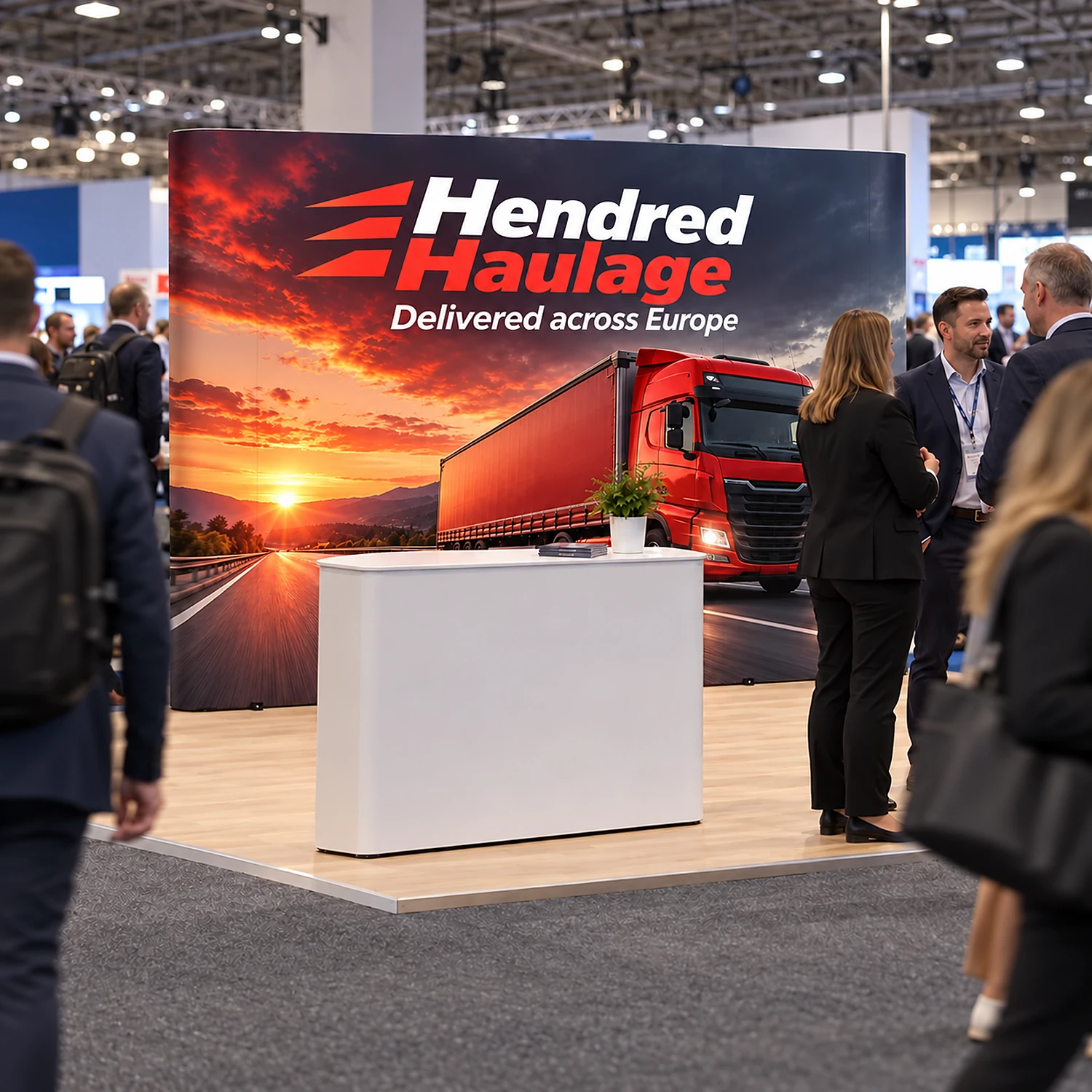 Lite Pop Up Stand 4x3 Straight - Single-Sided, shown with example artwork