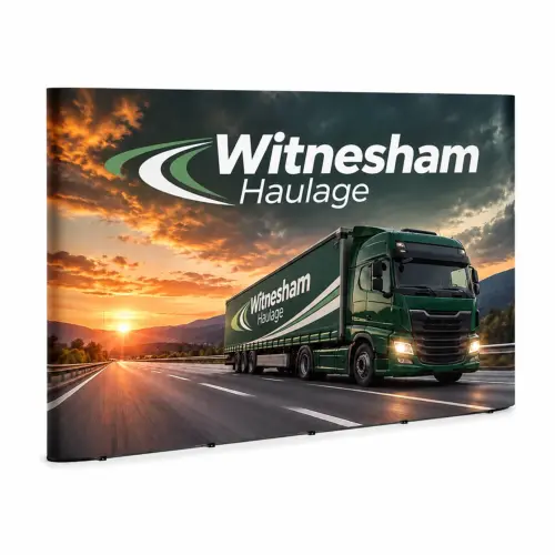 Lite Pop Up Stand 4x3 Straight - Single-Sided, shown with example artwork