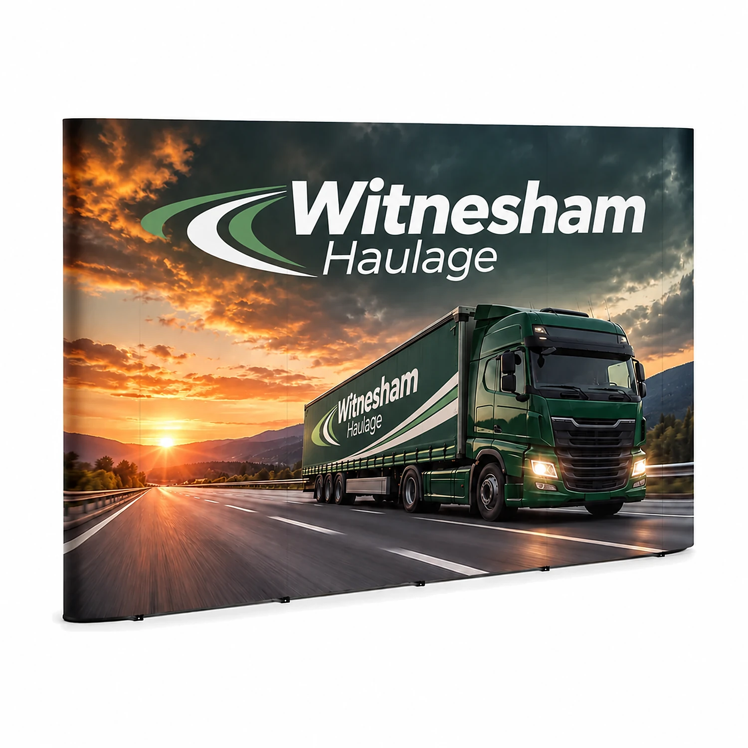 Lite Pop Up Stand 4x3 Straight - Single-Sided, shown with example artwork
